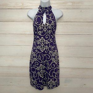 International Concepts I.N.C. women's size medium Purple and white halter dress